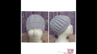 Cappello ai ferri 🧶🧢 Super facile e veloceKnitted hat [upl. by Atig252]