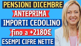 ✅UFFICIALE PENSIONI DICEMBRE ANTEPRIMA CEDOLINO DICEMBRE esempi con IMPORTI e CIFRE NETTE [upl. by Airrehs]