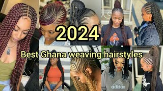 2024 hottest Ghana weaving hairstyles  Braids Hairstyles for black ladies  Ghana weaving Cornrows [upl. by Waligore99]