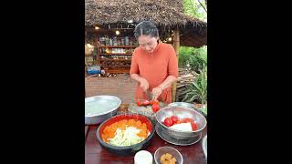 Cuttle fish tom yum soup cooking countrycookingshorts food [upl. by Artemus903]