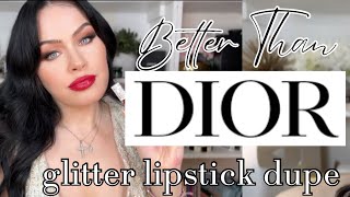 Better Than DIOR Glitter Lipstick  DIOR Makeup Dupe [upl. by Gradeigh]