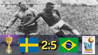 1958 World Cup final Sweden vs Brazil [upl. by Ianahs]