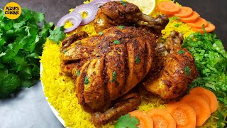 Chicken Steam Chargha Dawat Platter With Butter Rice Recipe By Aqsas Cuisine Steam Roast For Eid [upl. by Coppins]