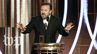 Ricky Gervais roasts Hollywood at the 2020 Golden Globes  The Washington Post [upl. by Adia]