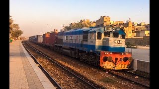 High Speed NLC Container Freight Train Passing Drigh Road [upl. by Suzetta]