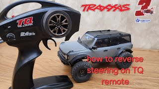 How to reverse steering on the Traxxas TQ Remote [upl. by Sdlonyer606]