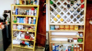 woodshop storage rack for paint and stain diy [upl. by Raddy]