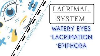 LACRIMAL SYSTEM LECTURE 5 WATERY EYES LACRIMATION amp EPIPHORA [upl. by Yvel]