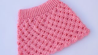 INCREIBLE TODAS LAS NIÑAS QUIEREN UNA FALDA A CROCHET COMO ESTA CON FLORES Y SOLO 2 OVILLOS [upl. by Merceer906]