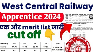 WCR की नई Merit list 2024 Out  WCR Apprentice 2024 Merit list Out  WCR Apprentice Cut off 2024 [upl. by Ardnad276]