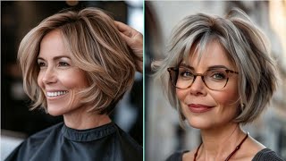 short haircuts for women over60 short hair with bangs shortfade haircut 2024 [upl. by Aihsiek222]