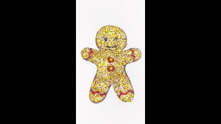 Learn How to Color Gingerbread Man Cookie with Glitter 🎨✨ color glitterart colorfulcreativekids [upl. by Gnem]