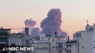 Israel launches airstrike on Hezbollah headquarters in Beirut [upl. by Airamalegna]