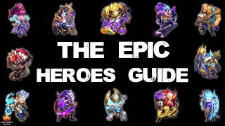 Castle Clash Heroes Guide All Epic Heroes NEW FOR 2021 [upl. by Elfstan]