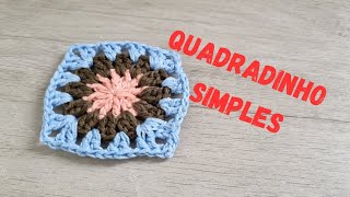 QUADRADINHO SIMPLES DE CROCHÊ crocheparainiciantes [upl. by Mosera623]