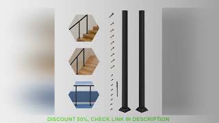 2x38quot Black Deck Railing Handrail Stair Balusters Post Square Metal Fence Post [upl. by Ainollopa523]