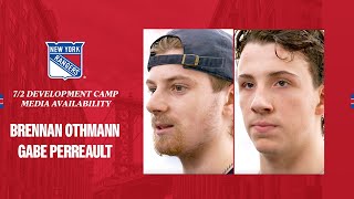 NYR Development Camp Brennan Othmann and Gabe Perreault Media Availability  July 2 2024 [upl. by Illib]