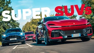 Ferrari Purosangue vs Bentley Bentayga S vs Aston Martin DBX707  Super SUV Group Test [upl. by Harriette]