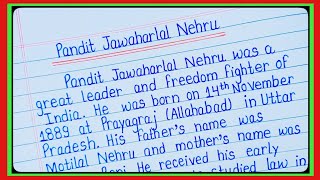 Essay on Pandit Jawaharlal Nehru In EnglishEssay On Pandit NehruPandit Jawaharlal Nehru Essay l [upl. by Assennej]