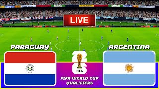 LIVE🔴 PARAGUAY vs ARGENTINA  FIFA World Cup Qualifiers  Full match  PES 21 simulation [upl. by Abbub]