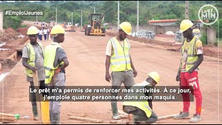 La Minute de Développement  Jeunes bénéficiaires de lAgence Emploi Jeunes de Béoumi [upl. by Zeni45]