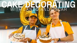 Lando Norris And Oscar Piastri Attempt Cake Decorating Celebrating Our 60th Birthday [upl. by Iur471]