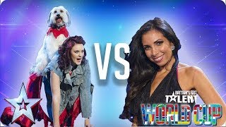 Ashleigh amp Pudsey vs Francine Lewis  Britains Got Talent World Cup 2018 [upl. by Noivax978]