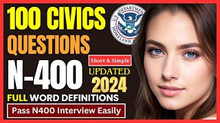 2024 Random 100 Civics Questions and Answers U S Citizenship Interview 2024  uscis Easy Answer [upl. by Lidah446]