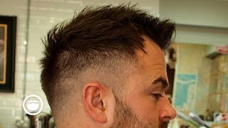 Great Haircut for High Hairline with Short Beard Trim [upl. by Assetan]