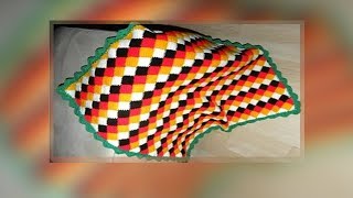 Tunisian Crocheting  Multicolored Entrelac  Blanket or Scarf PART 1  Veronika Hug [upl. by Mighell]