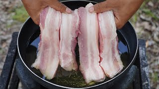 Easy Deep Fried Pork Belly Recipe  Eating Crispy Pork Belly [upl. by Dlonyar855]