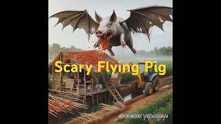 Scary Flying Pig Destroys Hut At Tomato Farm With Backhoe excavator shorts 1132 [upl. by Esetal72]