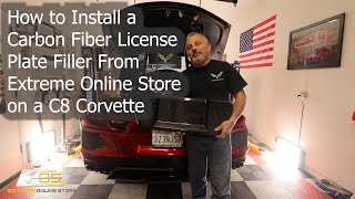 How to Install Carbon Fiber License Plate Filler From Extreme Online Store on a C8 Corvette [upl. by Boff]