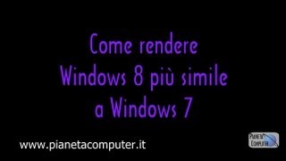 Pulsante START in windows 8  Pianeta Computer Mestre [upl. by Catie83]