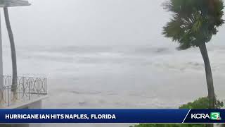 LIVE  Heres a view from Naples Florida as Hurricane Ian arrives [upl. by Sirrad413]