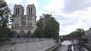 Eight bells return to NotreDame de Paris three months before reopening [upl. by Nosyk]