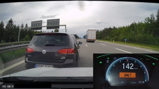 Autobahn emergency braking at 200 kmh [upl. by Nnyltiak395]