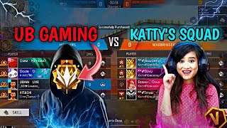 😎Cute V Badge Girl Katty Diva 😍 ke squad VS Apun ka squad 🔥 Abhi maza ayega na 🤪freefire viral [upl. by Enneire]