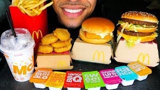 ASMR MCDONALDS CHICKEN NUGGETS MUKBANG OREO MCFLURRY FILLET FISH BIG MAC FRIES EATING SHOW SOUNDS [upl. by Pfaff]