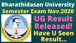 Bharathidasan University Semester Exam Result ReleasedNov2020 for UGOfficial WebsitebduacinBR [upl. by Eirod]