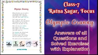 Olympic Granny by Kenn NesbittPoemClass7 Explanation amp SolutionsRatna Sagar  Focus [upl. by Gilba]