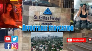 VLOG41 AFFORTABLE HOTEL STAYCATION AT ST GILES  MAKATI [upl. by Nalak]