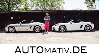 Porsche Boxster GTS 981 vs 718 Boxster S im Test  Vergleich und Fahrbericht [upl. by Zalucki]