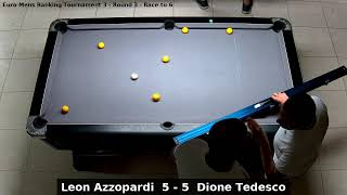 Leon Azzopardi vs Dione Tedesco  Euro Mens Ranking Tournament 3  Round 3 [upl. by Leinaj]