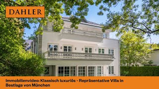 Immobilienvideo Klassisch luxuriös  Repräsentative Villa in Bestlage von München [upl. by Anirres]