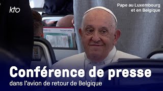 Conférence de presse du pape François de retour de son voyage au Luxembourg et en Belgique [upl. by Atirehgram]