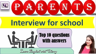 Parents interview  questions and answers for kids admission  English through hindi [upl. by Lehmann]