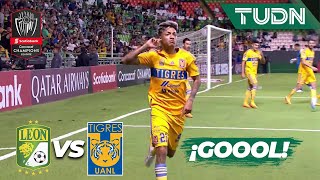 ¡ES UN GOLAZO Fulgencio la prende sabroso  León 21 Tigres  CONCACHAMPIONS 2023  Semis  TUDN [upl. by Meli]