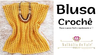 Blusa de Crochê fácil e rápida de fazer♡ Easy Crochet Blouse [upl. by Onileba]