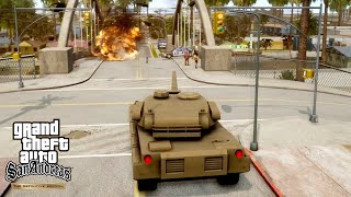 TANK FIGHT IN CITY  SAN ANDREAS GAMEPLAY [upl. by Laehcar]